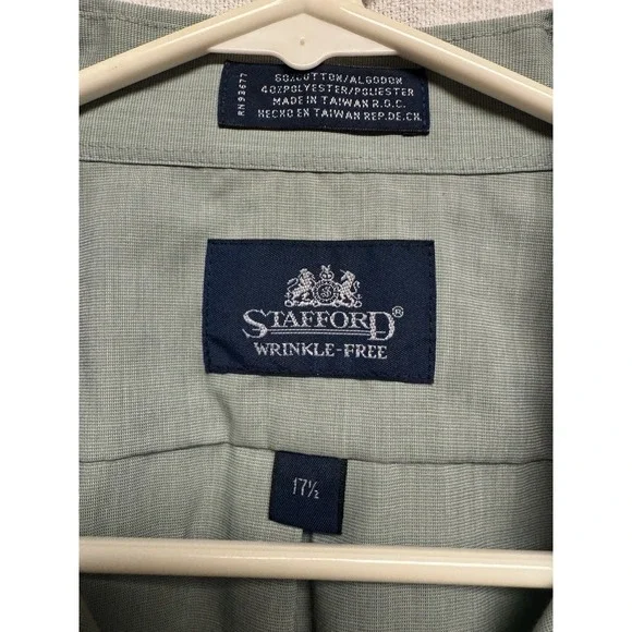 Stafford Men's Dress Shirt, Wrinkle-Free, Short Sleeve, Cotton/Polyester, Button - Picture 2 of 2